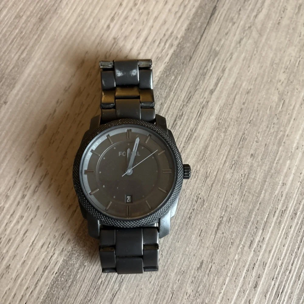 Fossil Men's FS4705 Stainless Steel Analog Grey Dial Watch New Battery See Notes